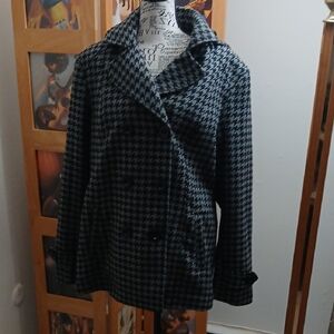 Faded Glory Women's Black and Gray Pea Coat